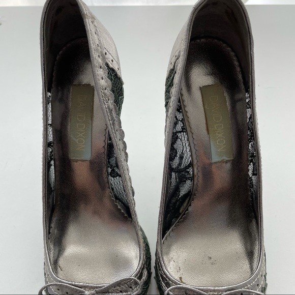 David Dixon Silver Lace Heels - Picture 6 of 7